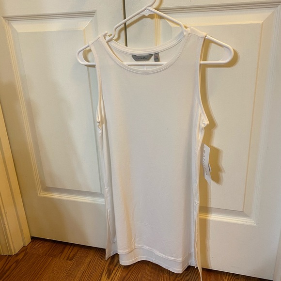 NWT Athleta White Side-Split Tank Top (Size XXS) - Picture 2 of 4